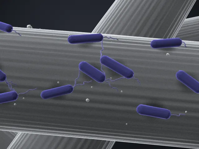 SEM-style 3D illustration of Geobacter anodireducens SD-1